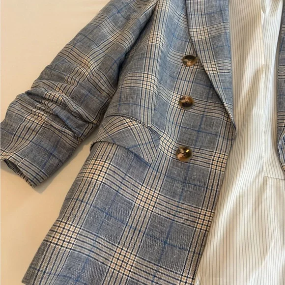 Veronica Beard Plaid Double-Breasted Blazer - Picture 2 of 5